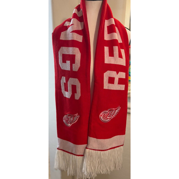 Detroit Red Wings Stripe Team Logo plush NHL Scarf - Picture 1 of 4